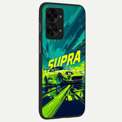  Electric Supra Thunder back cover For OnePlus Nord 2T slim fit glass case with vibrant aesthetic design