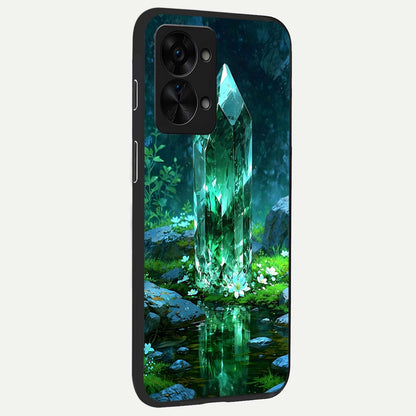  Emerald Light Crystal back cover For OnePlus Nord 2T slim fit glass case with vibrant aesthetic design