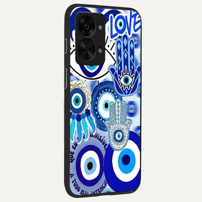  Evil Eyes Dream back cover For OnePlus Nord 2T slim fit glass case with vibrant aesthetic design