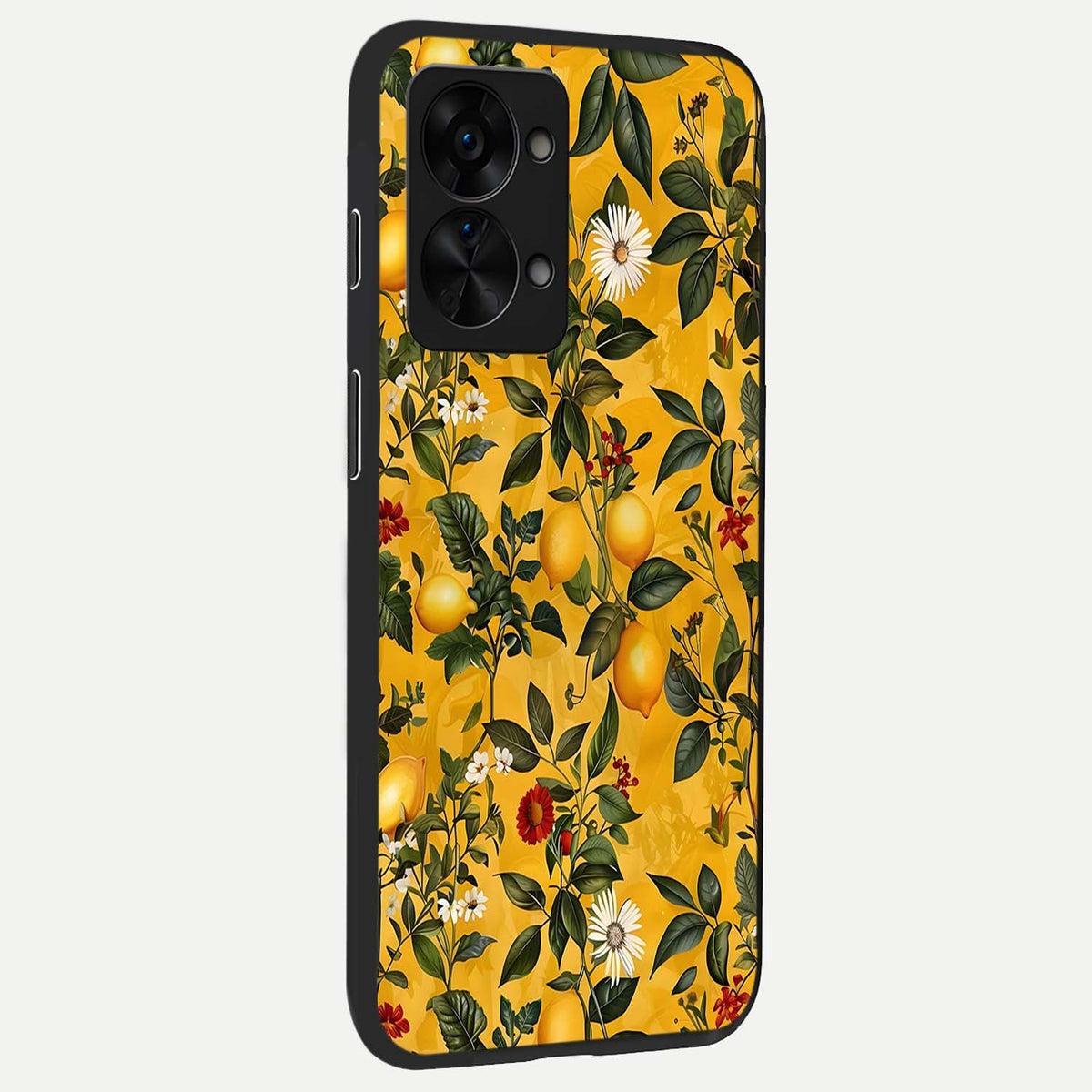  Golden Lemon Field back cover For OnePlus Nord 2T slim fit glass case with vibrant aesthetic design