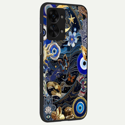  Golden Moon Magic back cover For OnePlus Nord 2T slim fit glass case with vibrant aesthetic design