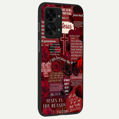  Jesus Love Heals back cover For OnePlus Nord 2T slim fit glass case with vibrant aesthetic design