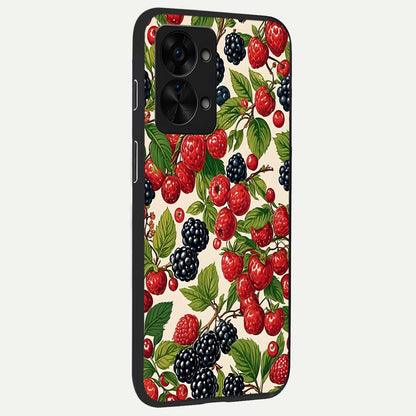  Mixed Berry Collage back cover For OnePlus Nord 2T slim fit glass case with vibrant aesthetic design