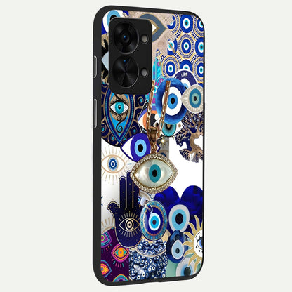 Mystic Charm Eye back cover For OnePlus Nord 2T slim fit glass case with vibrant aesthetic design