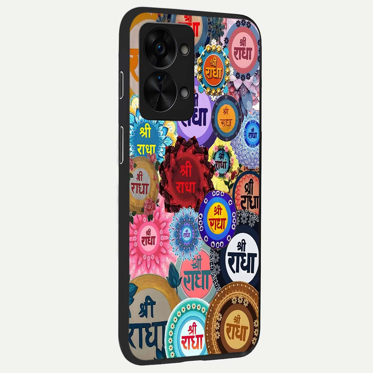  Radha Divine Bloom back cover For OnePlus Nord 2T slim fit glass case with vibrant aesthetic design