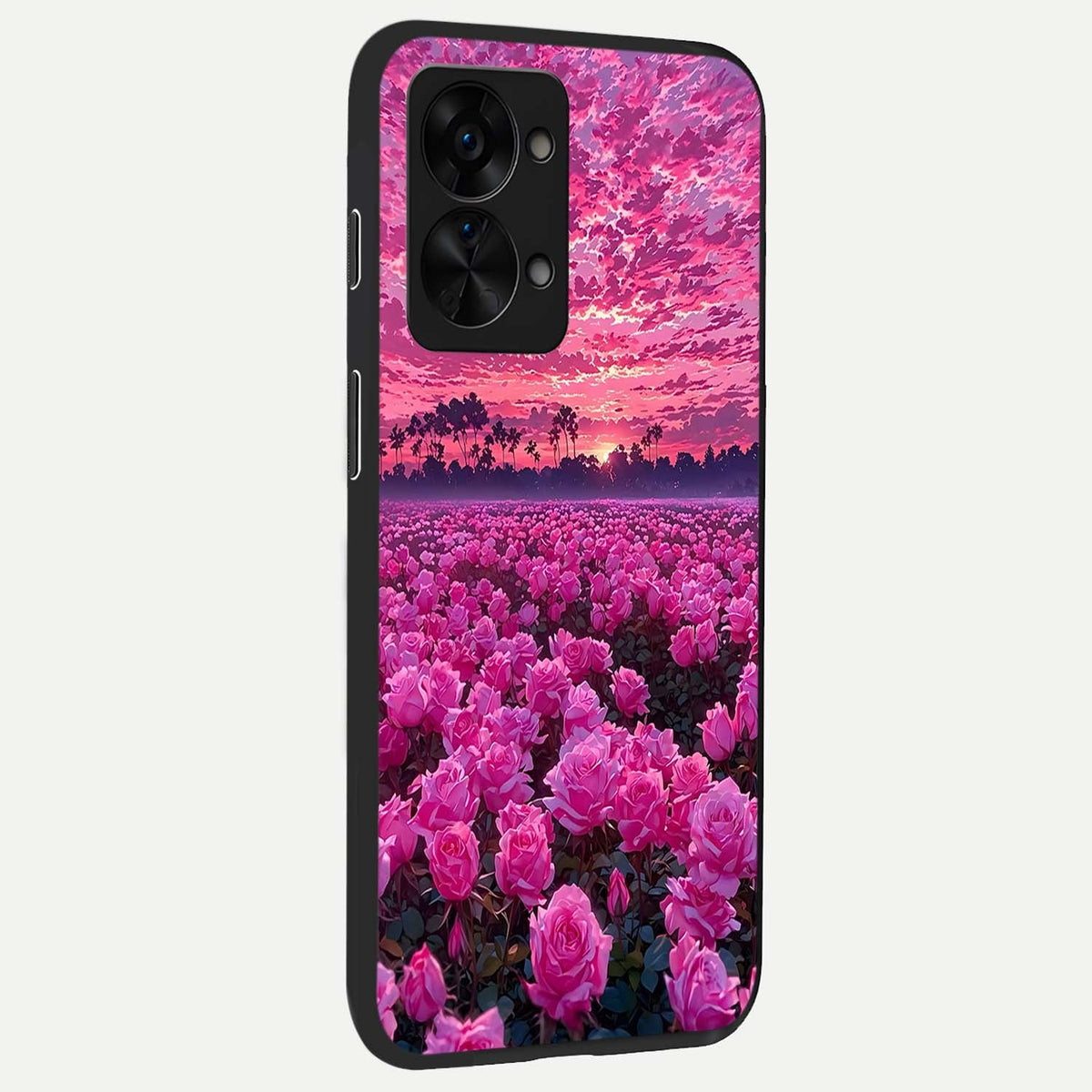  Rose Sunset Valley back cover For OnePlus Nord 2T slim fit glass case with vibrant aesthetic design