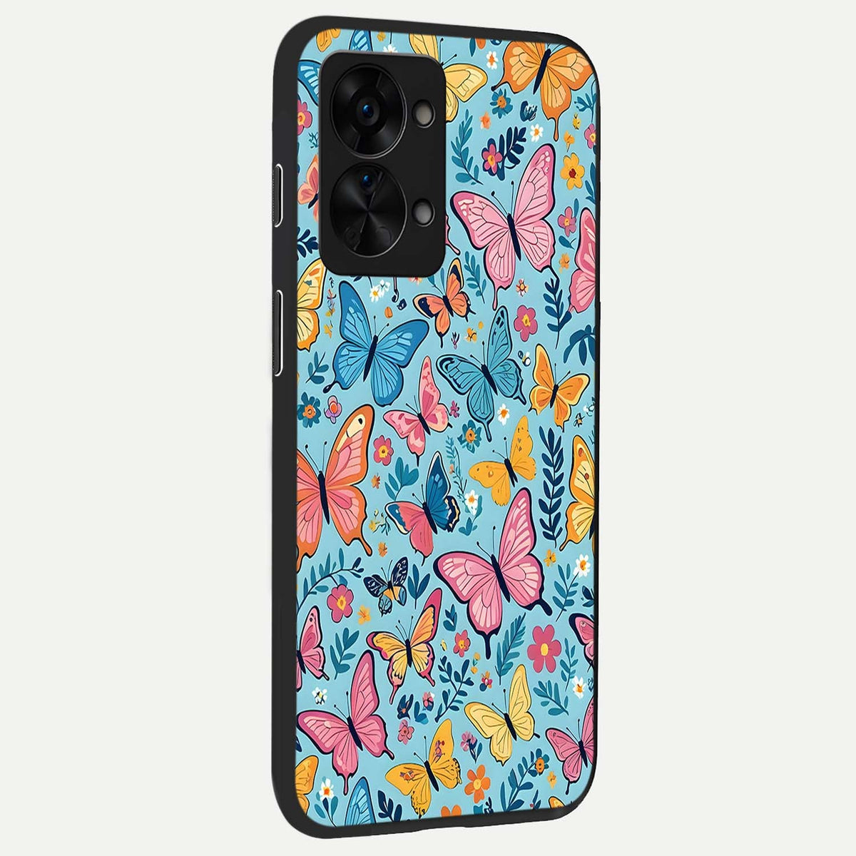  Spring Wing Garden back cover For OnePlus Nord 2T slim fit glass case with vibrant aesthetic design