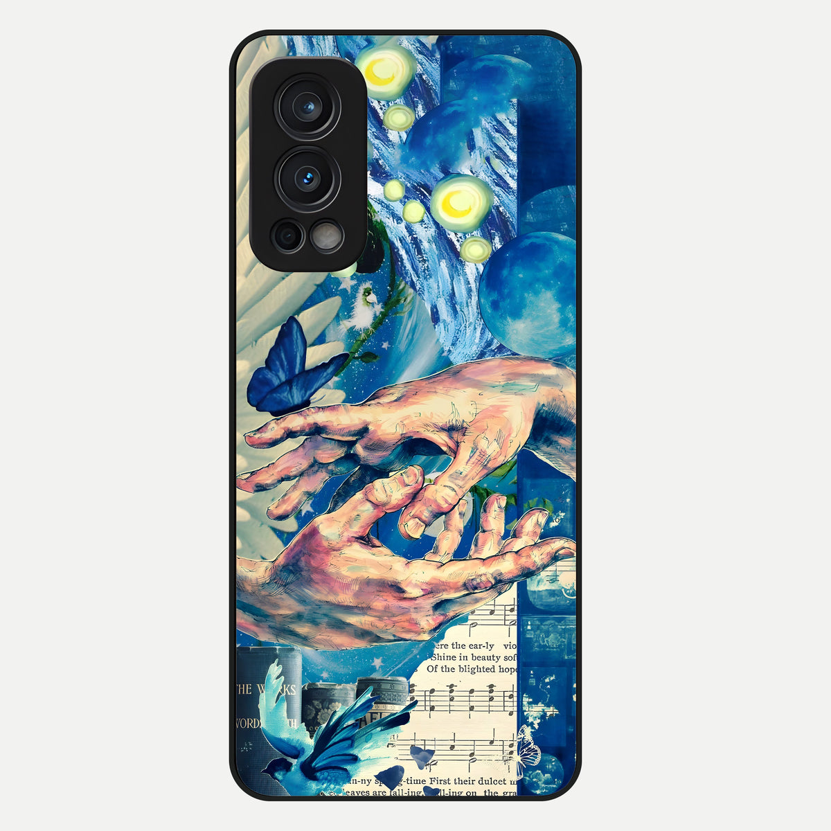  Aesthetic Divider Glass Case For OnePlus Nord 2 back cover – full design glossy printed glass finish