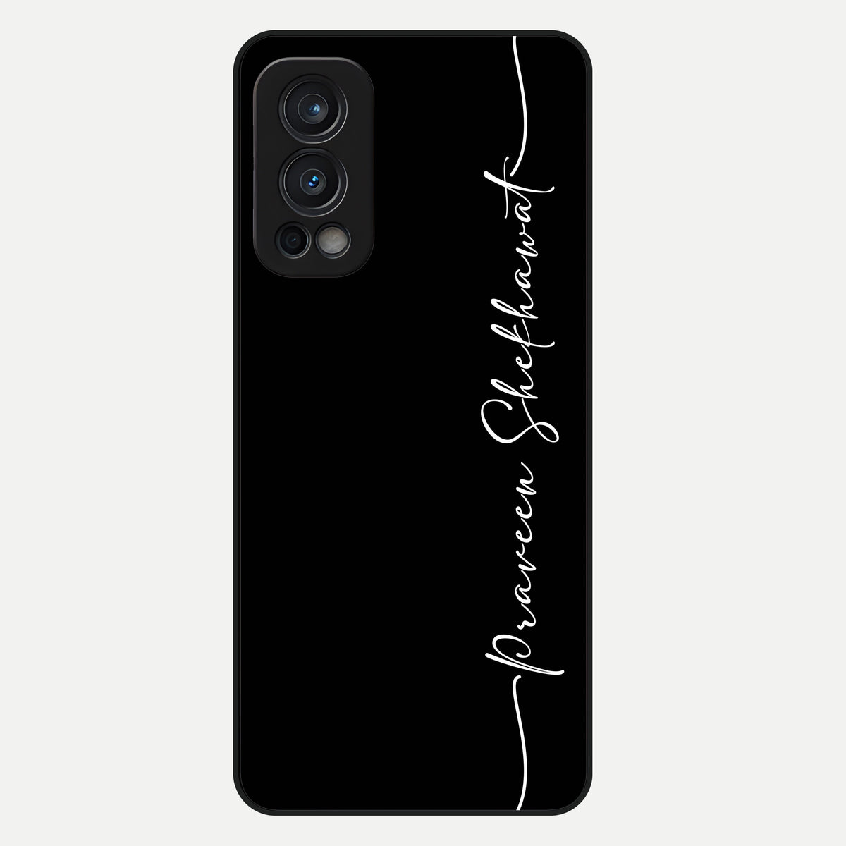  Black Tune Custom Name Glass Case For OnePlus Nord 2 back cover – full design glossy printed glass finish