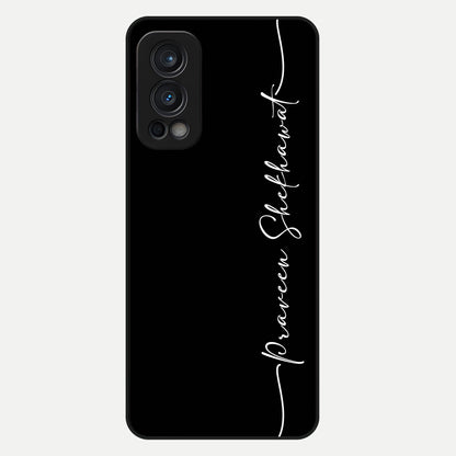  Black Tune Custom Name Glass Case For OnePlus Nord 2 back cover – full design glossy printed glass finish