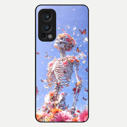  Bloom Beyond Bones Glass Case For OnePlus Nord 2 back cover – full design glossy printed glass finish