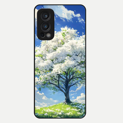  Blossom Sky Serenity Glass Case For OnePlus Nord 2 back cover – full design glossy printed glass finish