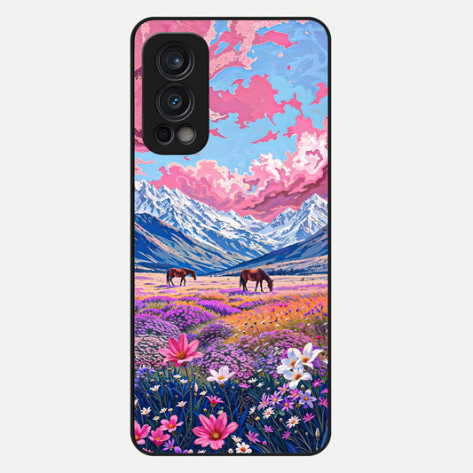  Blossom Valley Dream Glass Case For OnePlus Nord 2 back cover – full design glossy printed glass finish