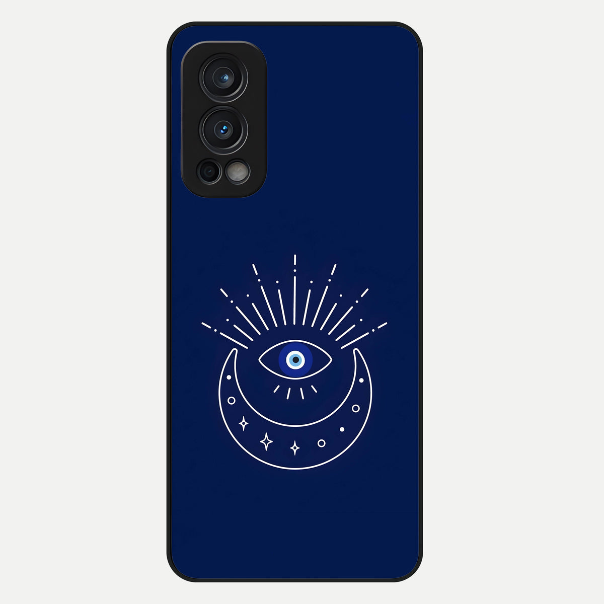  Blue Evil Eye Glass Case For OnePlus Nord 2 back cover – full design glossy printed glass finish