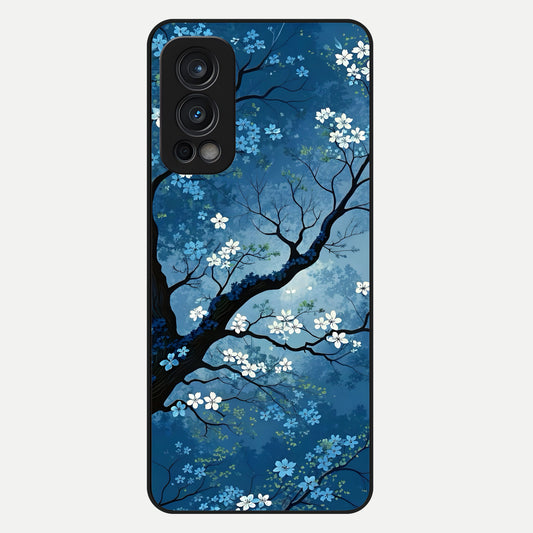  Blue Tree Serenity Glass Case For OnePlus Nord 2 back cover – full design glossy printed glass finish