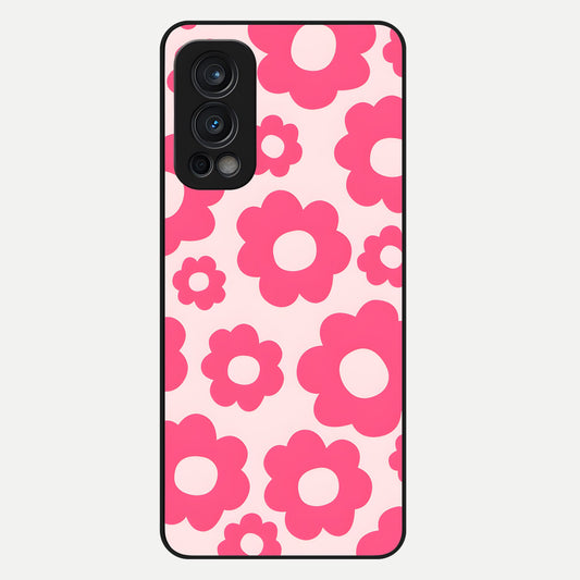  Blush Flower Pop Glass Case For OnePlus Nord 2 back cover – full design glossy printed glass finish