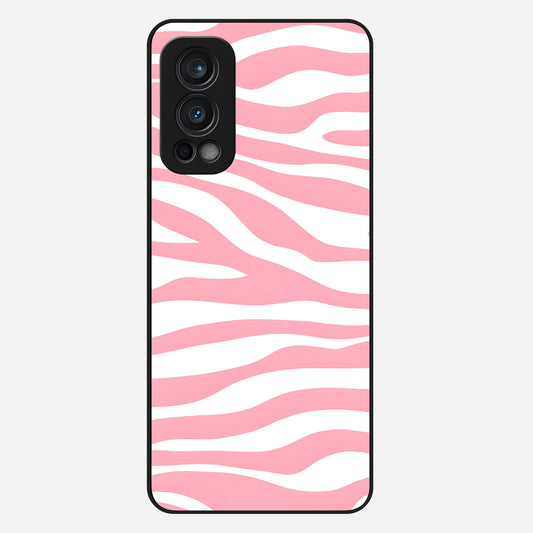  Blush Zebra Flow Glass Case For OnePlus Nord 2 back cover – full design glossy printed glass finish