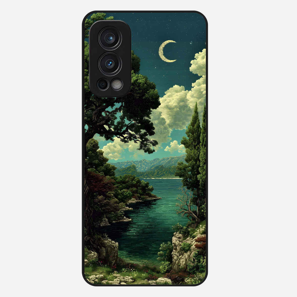  Celestial Lake Peace Glass Case For OnePlus Nord 2 back cover – full design glossy printed glass finish