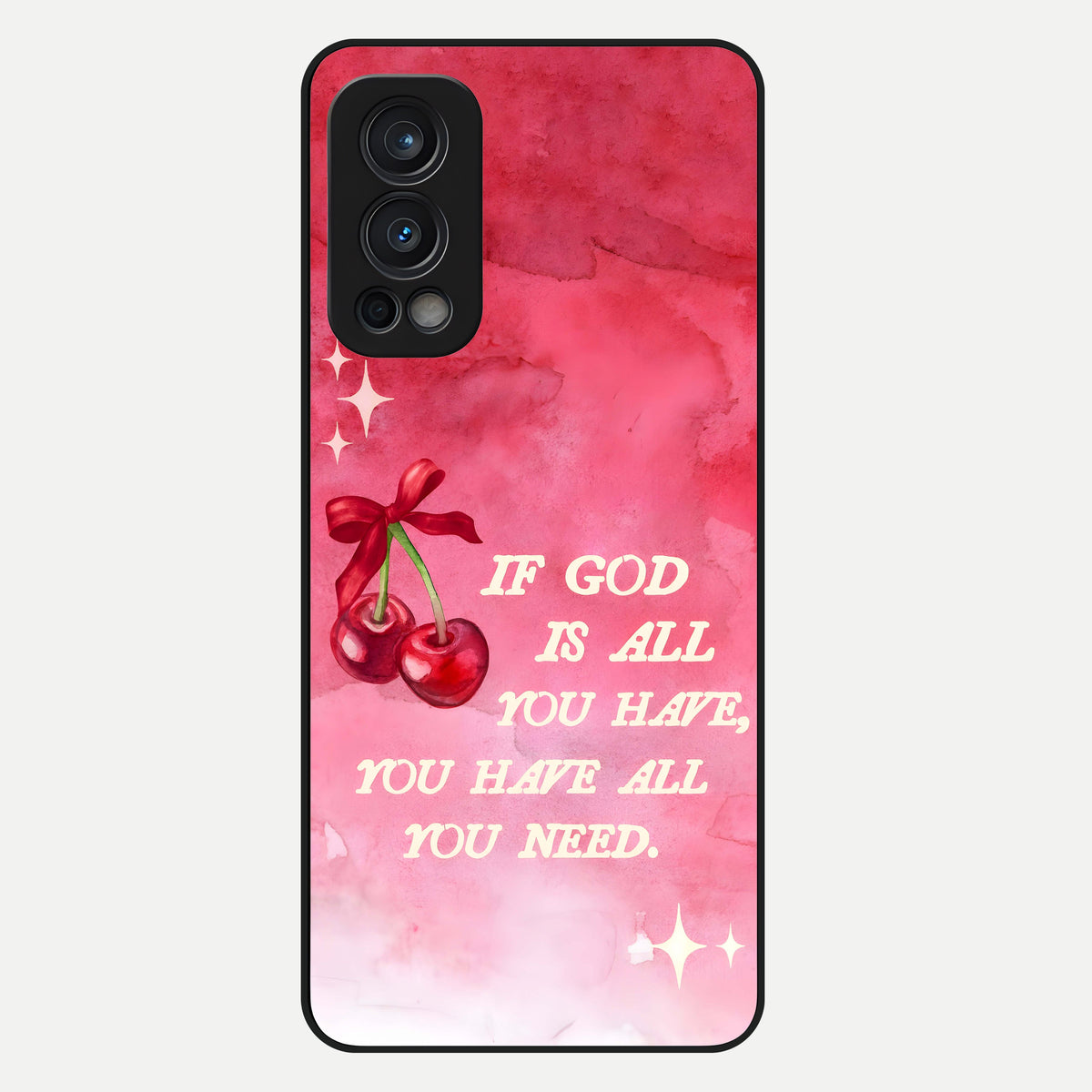  Cherry Quote Glass Case For OnePlus Nord 2 back cover – full design glossy printed glass finish