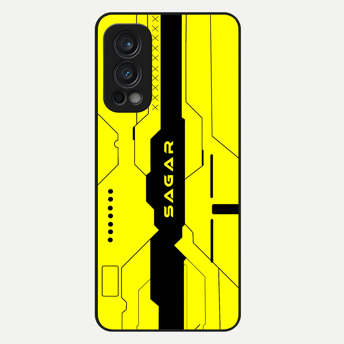  Circuit CYBERPUNK Custom Name Glass Case For OnePlus Nord 2 back cover – full design glossy printed glass finish