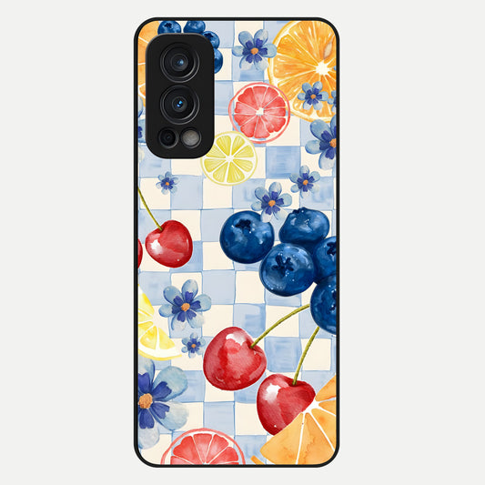  Citrus Bloom Joy Glass Case For OnePlus Nord 2 back cover – full design glossy printed glass finish