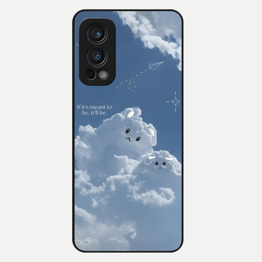  Cloud Bunny Dreams Glass Case For OnePlus Nord 2 back cover – full design glossy printed glass finish