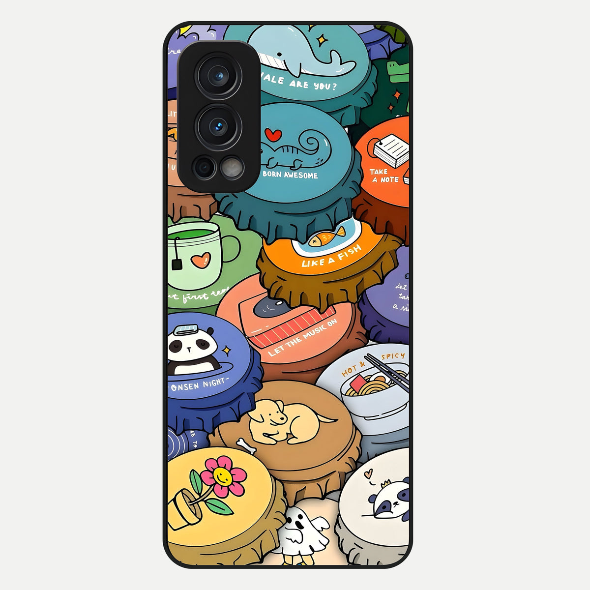  Coins Patterns Glass Case For OnePlus Nord 2 back cover – full design glossy printed glass finish