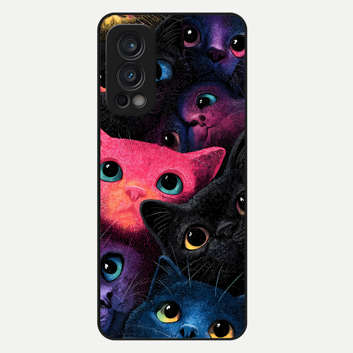  Cosmic Cats Dreams Glass Case For OnePlus Nord 2 back cover – full design glossy printed glass finish