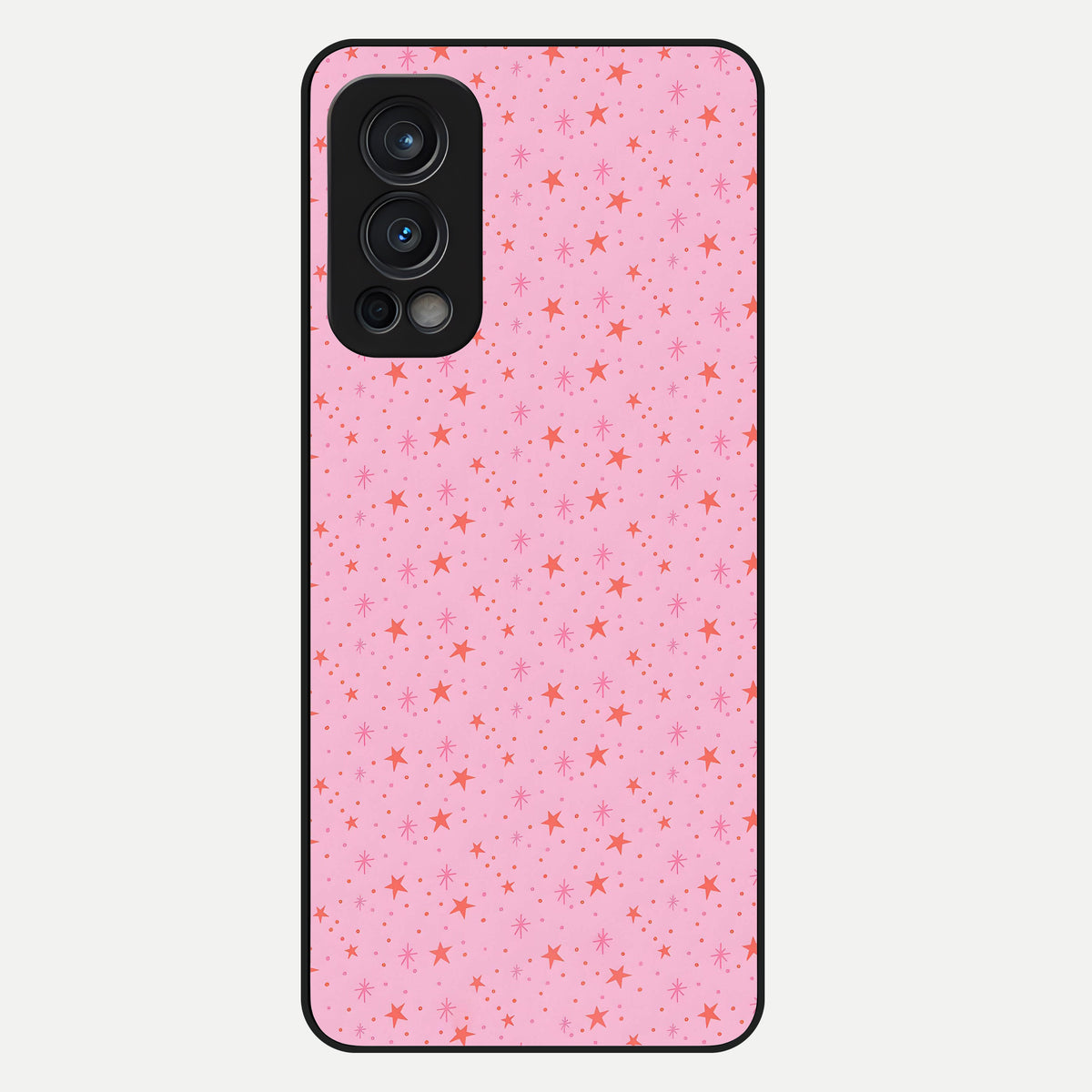  Cosmic Pink Sparkle Glass Case For OnePlus Nord 2 back cover – full design glossy printed glass finish