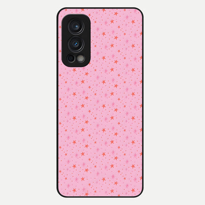  Cosmic Pink Sparkle Glass Case For OnePlus Nord 2 back cover – full design glossy printed glass finish