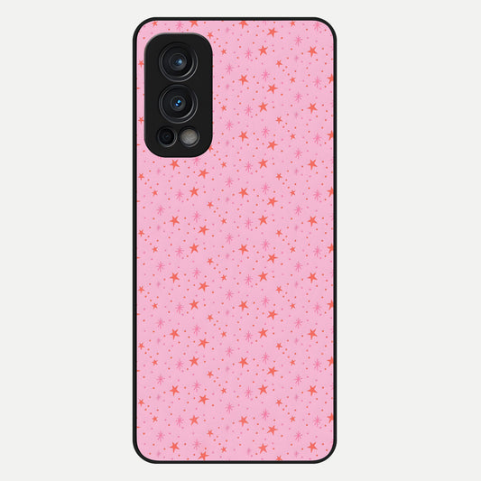  Cosmic Pink Sparkle Glass Case For OnePlus Nord 2 back cover – full design glossy printed glass finish