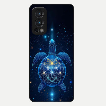  Crimson Blue Turtle Glass Case For OnePlus Nord 2 back cover – full design glossy printed glass finish