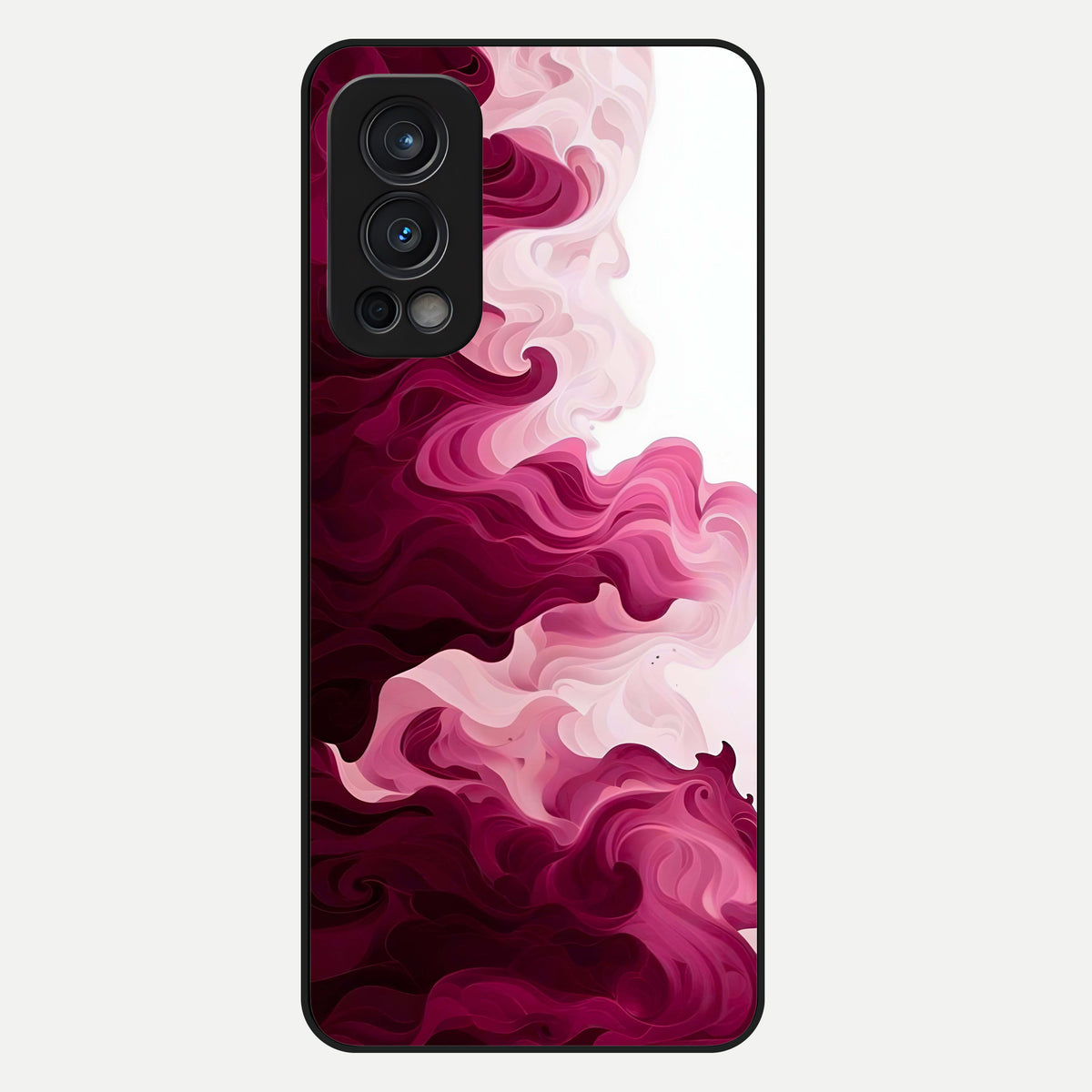  Crimson Wave Flow Glass Case For OnePlus Nord 2 back cover – full design glossy printed glass finish