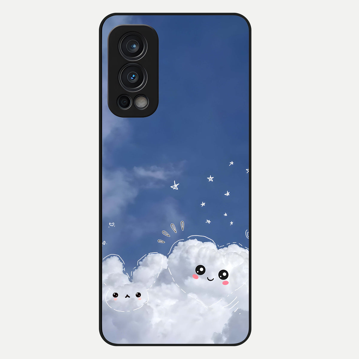  Cute Blossom Cloud Glass Case For OnePlus Nord 2 back cover – full design glossy printed glass finish