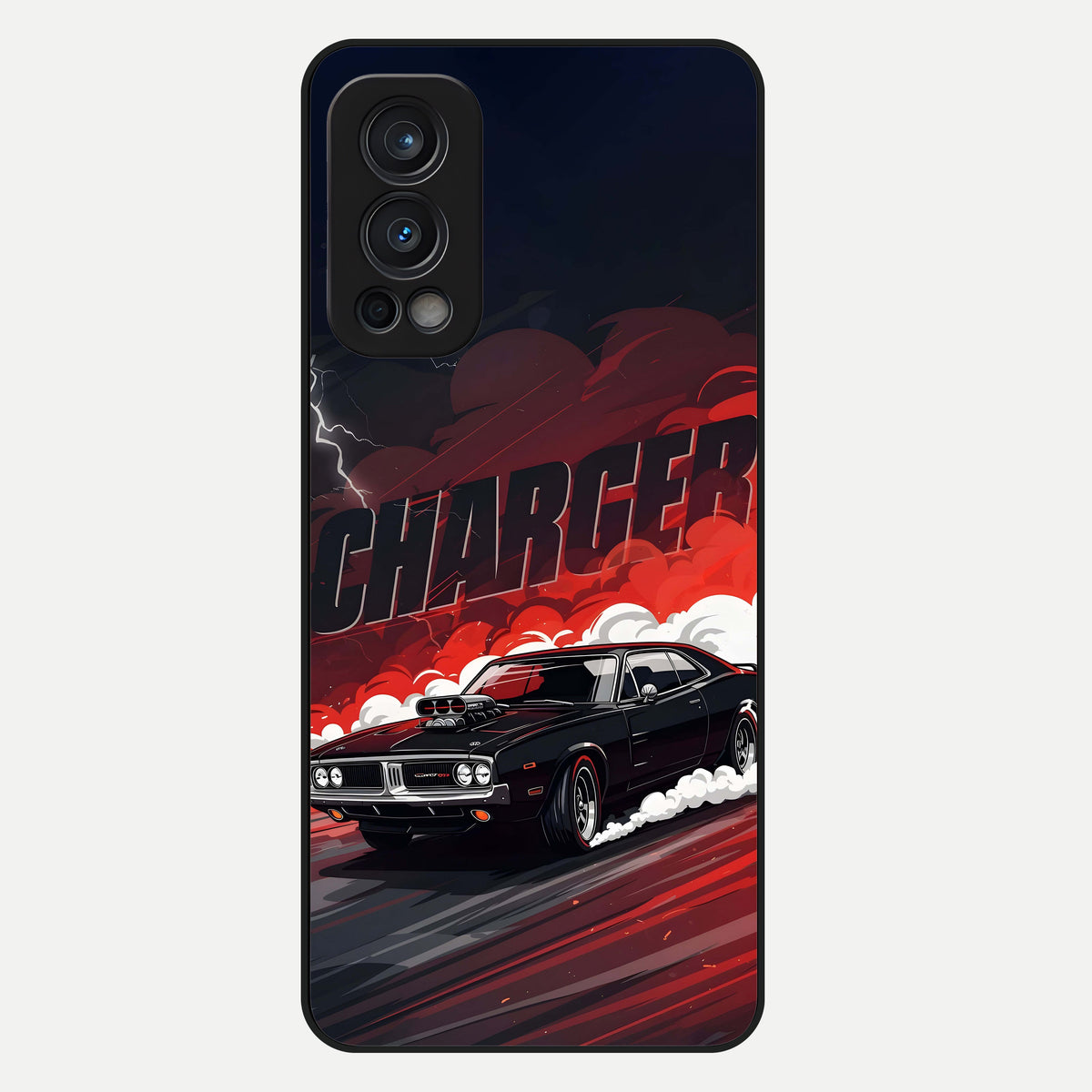  Dark Charger Fury Glass Case For OnePlus Nord 2 back cover – full design glossy printed glass finish