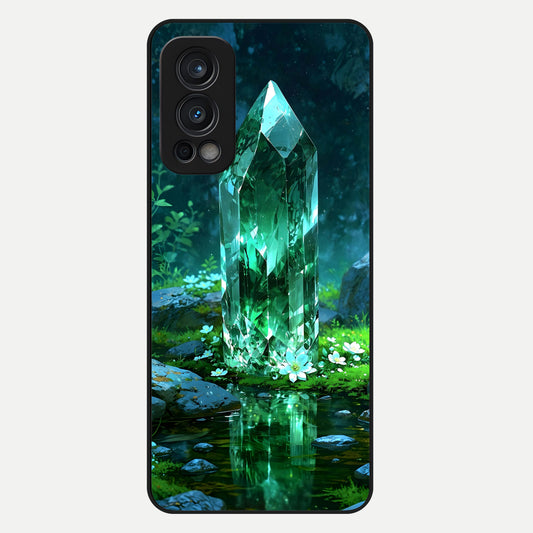  Emerald Light Crystal Glass Case For OnePlus Nord 2 back cover – full design glossy printed glass finish