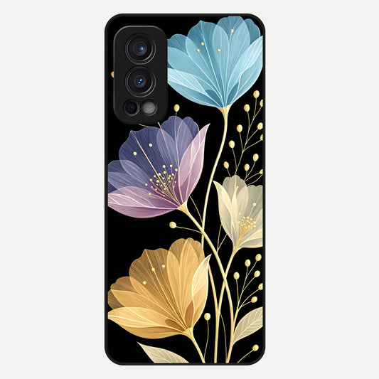  Flower Bloom Glow Glass Case For OnePlus Nord 2 back cover – full design glossy printed glass finish