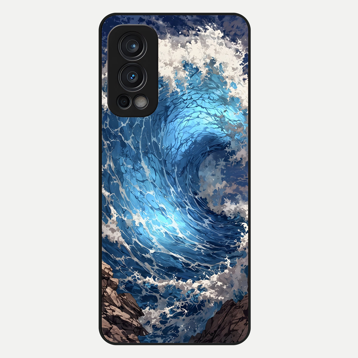  Giant Ocean Wave Glass Case For OnePlus Nord 2 back cover – full design glossy printed glass finish