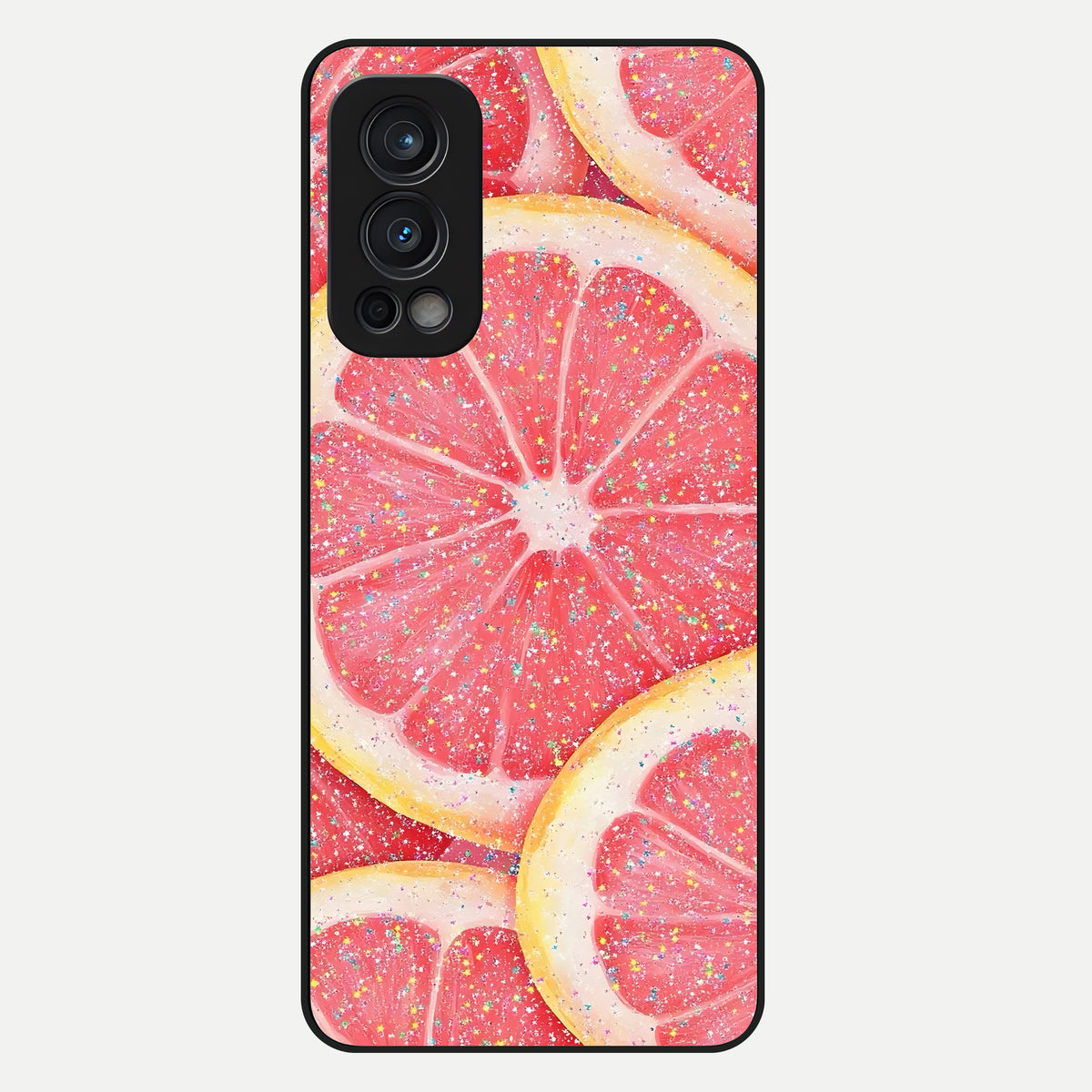  Glitter Grapefruit Glass Case For OnePlus Nord 2 back cover – full design glossy printed glass finish