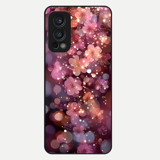  Glowing Petal Bliss Glass Case For OnePlus Nord 2 back cover – full design glossy printed glass finish