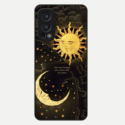  Golden Lunar Love Glass Case For OnePlus Nord 2 back cover – full design glossy printed glass finish