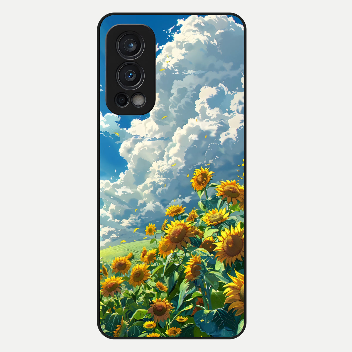  Golden Sun Glory Glass Case For OnePlus Nord 2 back cover – full design glossy printed glass finish