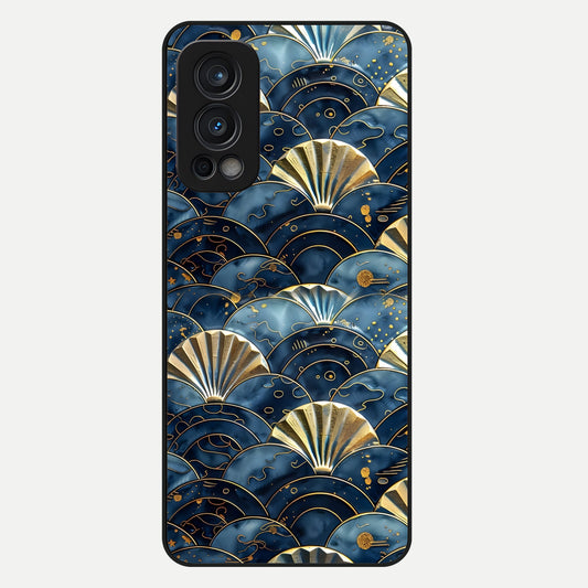 Golden Wave Luxe Glass Case For OnePlus Nord 2 back cover – full design glossy printed glass finish