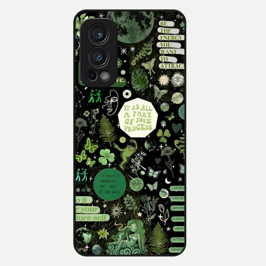  Green Mandala Pattern Glass Case For OnePlus Nord 2 back cover – full design glossy printed glass finish