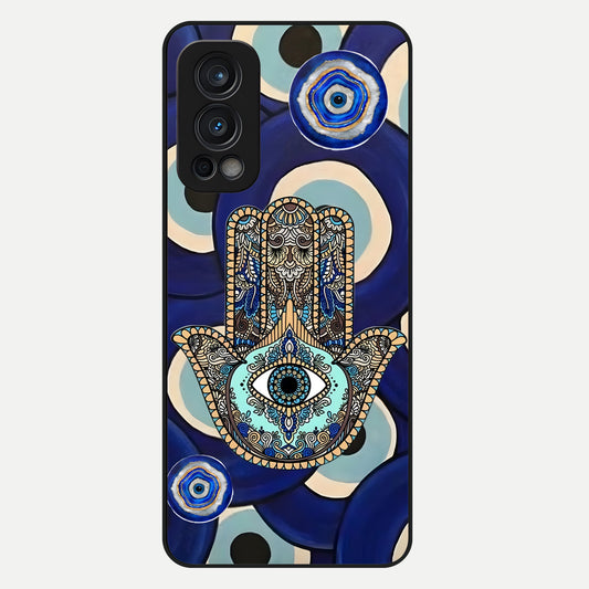  Hamsa Divine Guard Glass Case For OnePlus Nord 2 back cover – full design glossy printed glass finish