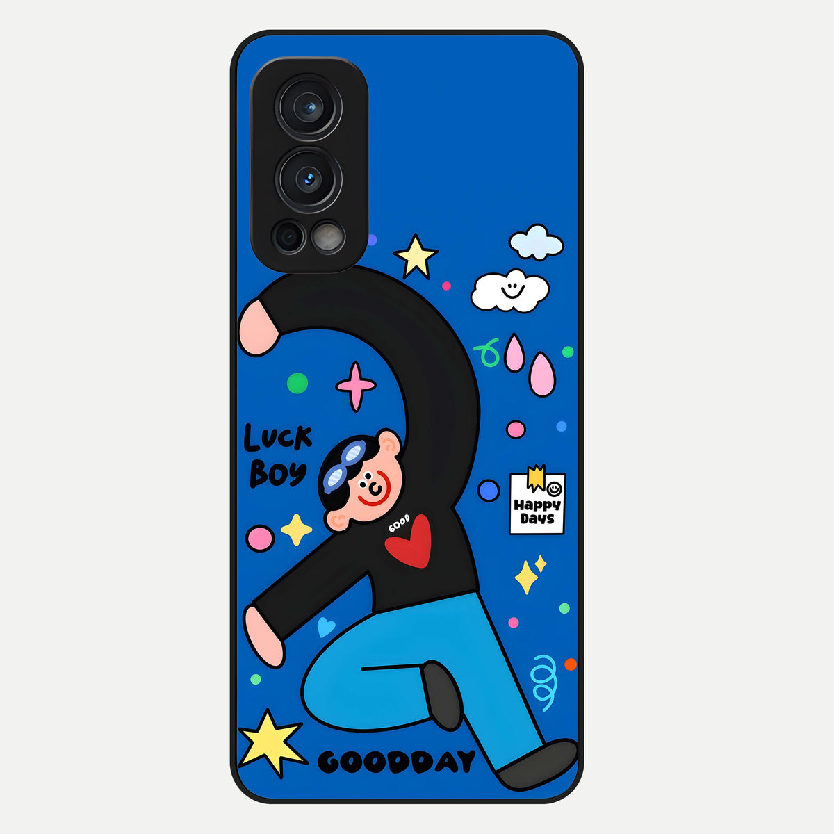  Happy Luck Vibe Glass Case For OnePlus Nord 2 back cover – full design glossy printed glass finish