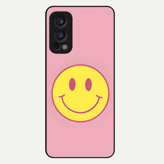  Happy Pink Mood Glass Case For OnePlus Nord 2 back cover – full design glossy printed glass finish