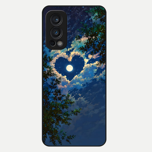  Heart With Moon Sky Glass Case For OnePlus Nord 2 back cover – full design glossy printed glass finish