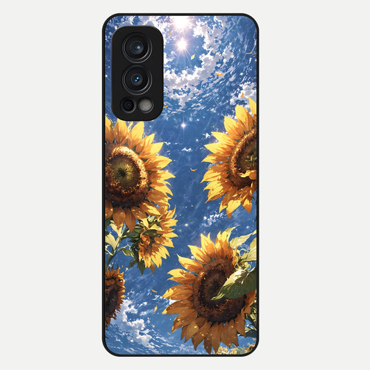  Heavenly Sunflower Rise Glass Case For OnePlus Nord 2 back cover – full design glossy printed glass finish