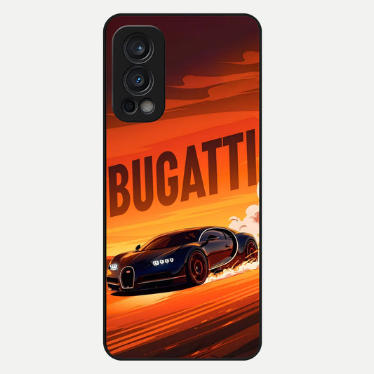  Inferno Bugatti Storm Glass Case For OnePlus Nord 2 back cover – full design glossy printed glass finish